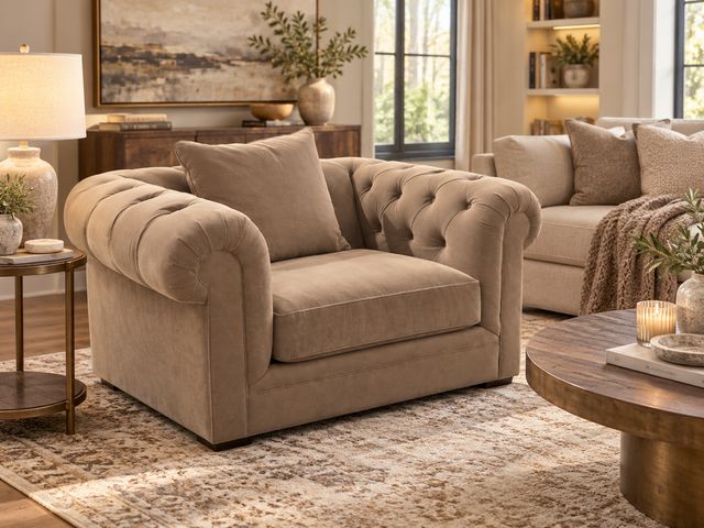 Martha Stewart Collection Saybridge 52" Chesterfield Fabric Armchair – Macy’s