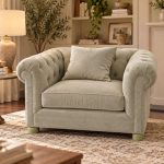 Martha Stewart Collection Saybridge 52" Chesterfield Fabric Armchair – Light Green – Macy’s — photo 1
