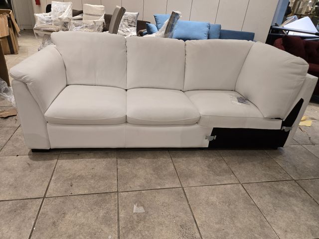 Chateau d'Ax White Leather Sofa — Sectional Piece Only