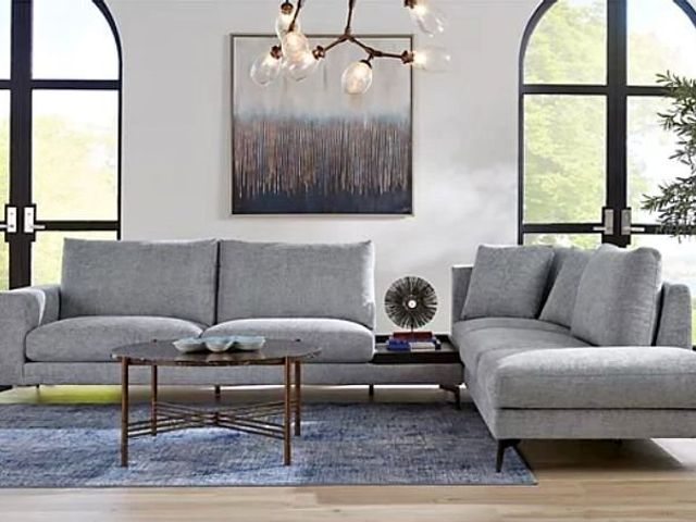 Chateau d'Ax Light blue/gray Long Island Sectional