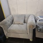 Martha Stewart Collection Saybridge 52" Chesterfield Fabric Armchair – Light Green – Macy’s — photo 2