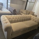 Martha Stewart for Macy’s Tufted Chesterfield Fabric Sofa – Rolled Arms | Cream / Beige — photo 4