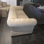 Martha Stewart for Macy’s Tufted Chesterfield Fabric Sofa – Rolled Arms | Cream / Beige — photo 5